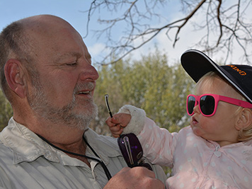 Frik introducing a young guest to the range