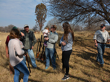 Family group enjoying a session in the bushveld